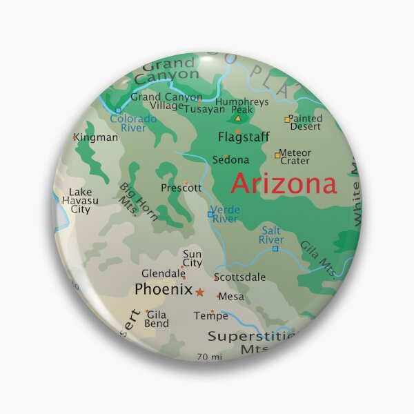 Item preview, Arizona Map – Deserts, Mountains & Rivers designed and sold by WorldAtlas.com.