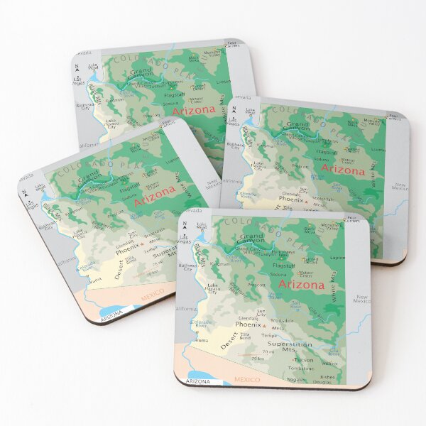 Item preview, Arizona Map – Deserts, Mountains & Rivers designed and sold by WorldAtlas.com.