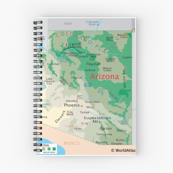 Item preview, Arizona Map – Deserts, Mountains & Rivers designed and sold by WorldAtlas.com.
