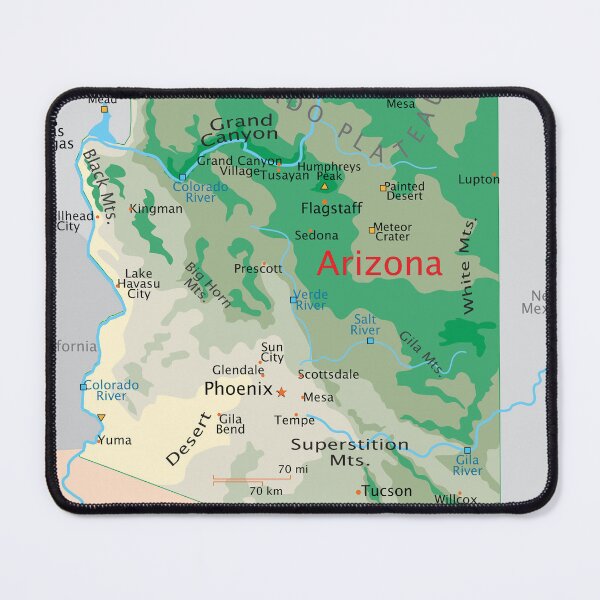 Item preview, Arizona Map – Deserts, Mountains & Rivers designed and sold by WorldAtlas.com.