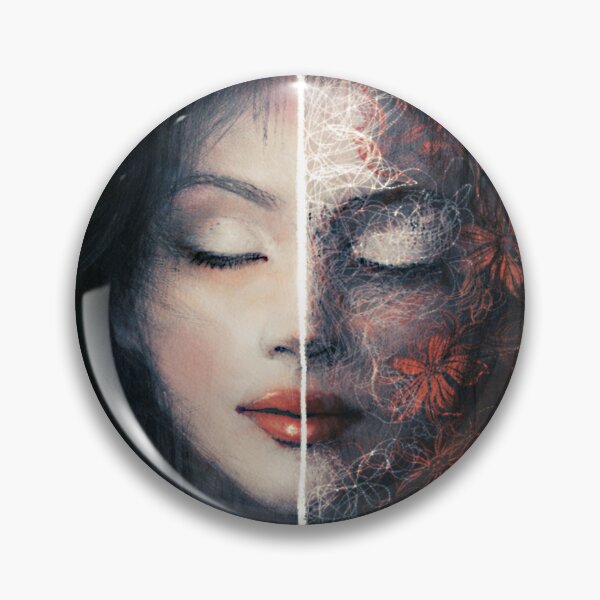 Item preview, Split Identity Floral Fade hand drawn Original Portrait designed and sold by Shoot-The-Moon.
