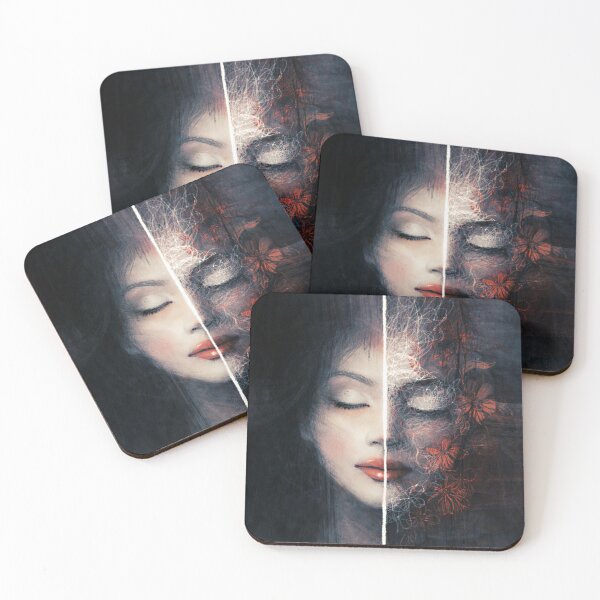 Item preview, Split Identity Floral Fade hand drawn Original Portrait designed and sold by Shoot-The-Moon.