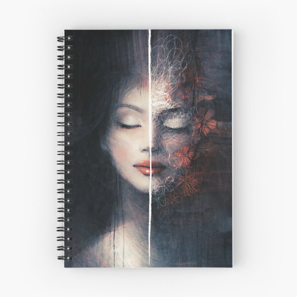 Item preview, Split Identity Floral Fade hand drawn Original Portrait designed and sold by Shoot-The-Moon.