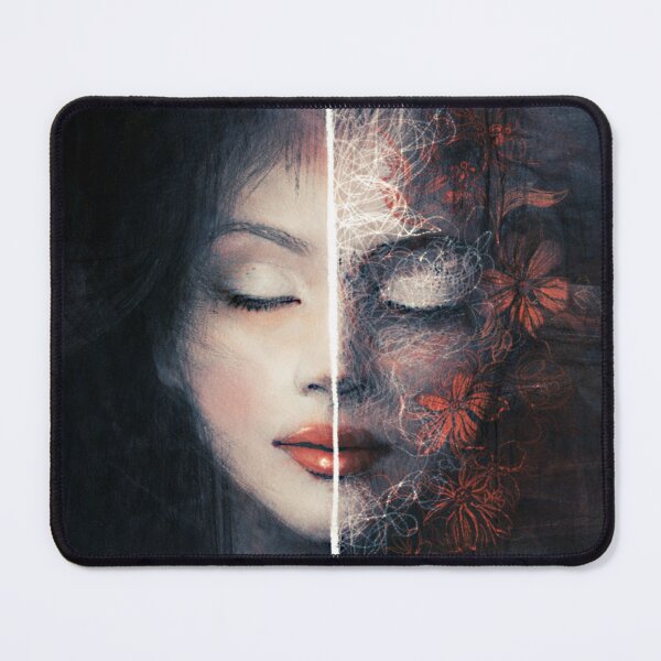 Item preview, Split Identity Floral Fade hand drawn Original Portrait designed and sold by Shoot-The-Moon.