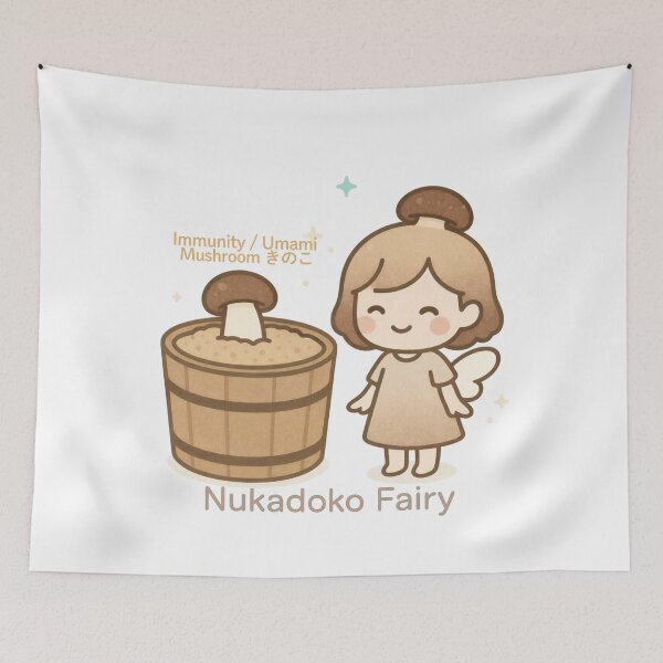 Item preview, Nukadoko Fairy – Mushroom Edition | Cute Japanese Fermentation Art designed and sold by Yohei-Studio.