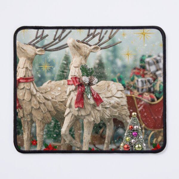Item preview, Christmas Reindeer & Sleigh – Festive Holiday Decoration Art for Winter designed and sold by Art Empire 33 | Funny Pet Art & Gift Designs for Stickers and Wall Art.