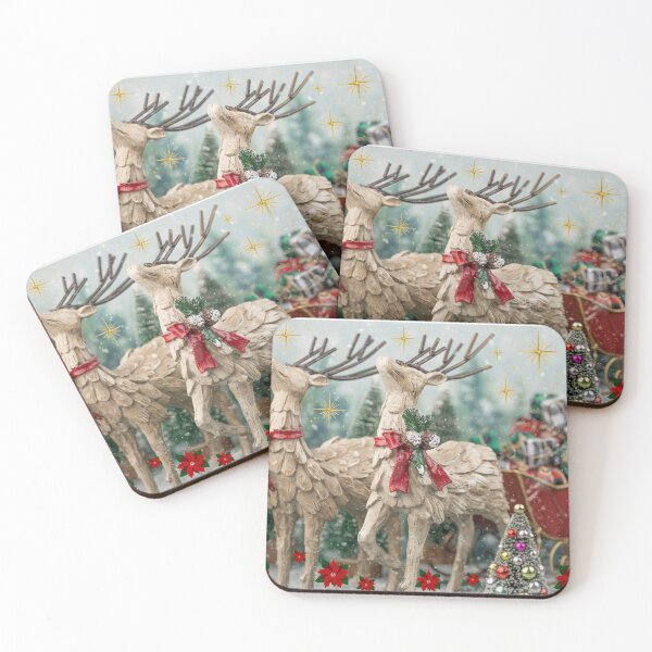 Item preview, Christmas Reindeer & Sleigh – Festive Holiday Decoration Art for Winter designed and sold by Art Empire 33 | Funny Pet Art & Gift Designs for Stickers and Wall Art.