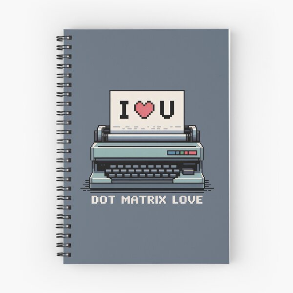 Item preview, Dot Matrix Love Pixel Art Design with I ❤️ U Message and Vintage Printer Illustration designed and sold by SplashTastic.