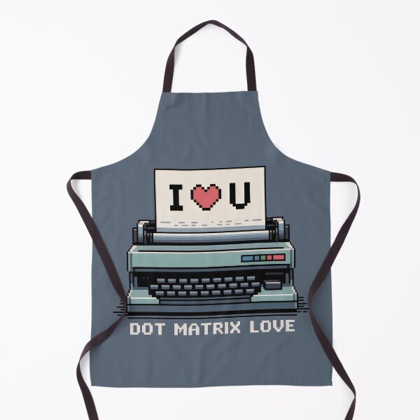 Item preview, Dot Matrix Love Pixel Art Design with I ❤️ U Message and Vintage Printer Illustration designed and sold by SplashTastic.