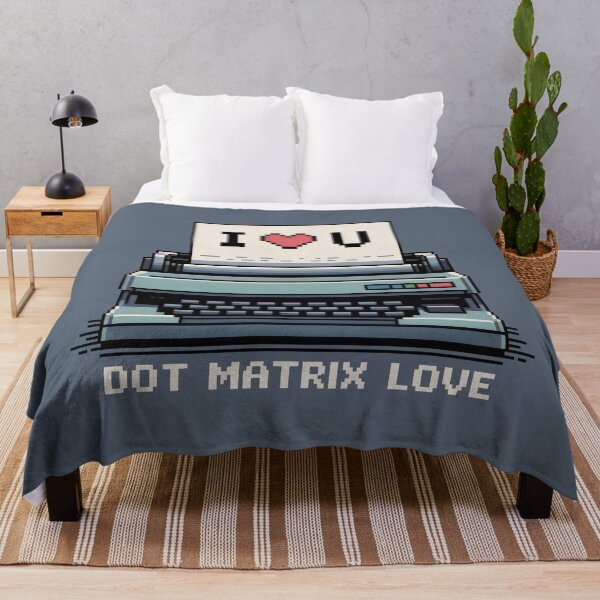 Item preview, Dot Matrix Love Pixel Art Design with I ❤️ U Message and Vintage Printer Illustration designed and sold by SplashTastic.
