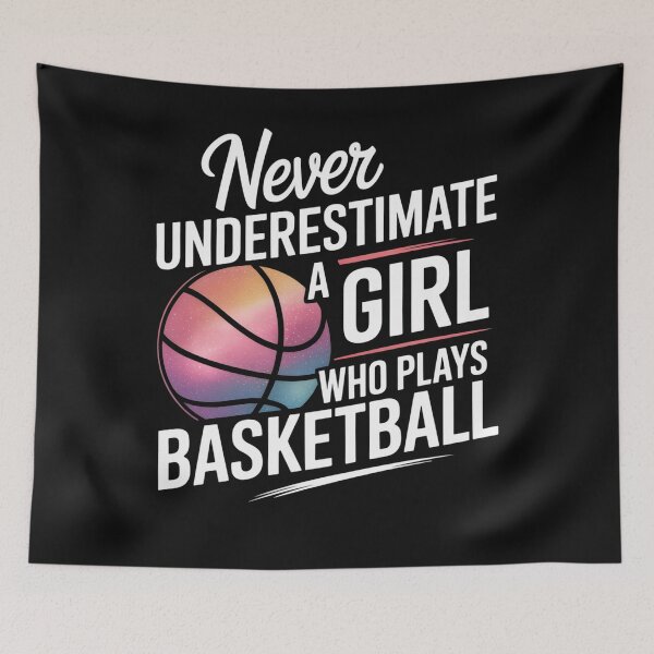Item preview, Never Underestimate a Girl Basketball Art designed and sold by flagylART.