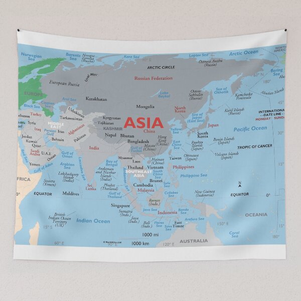 Item preview, Map of Asia – Clear Geographic Overview designed and sold by WorldAtlas.com.