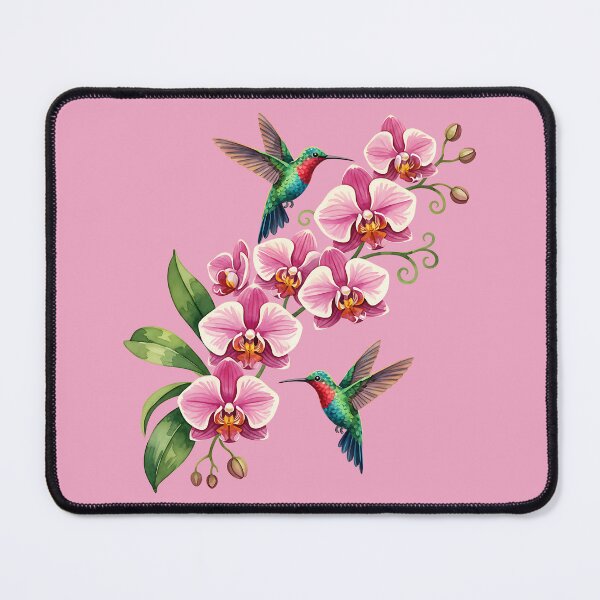 Item preview, Tropical Orchid Harmony — Dance of Hummingbirds designed and sold by Mora Atelier Designs.