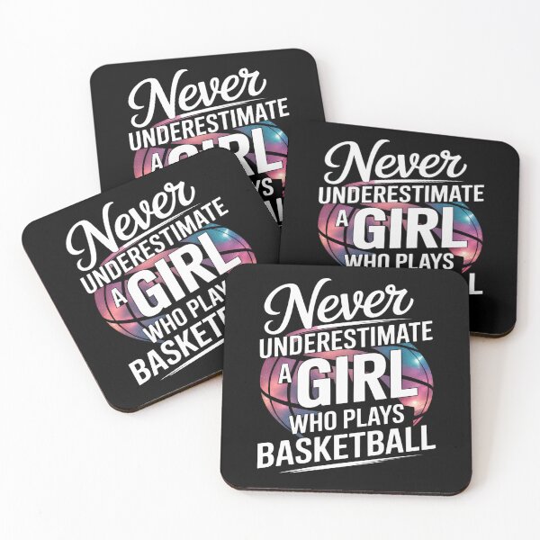 Item preview, Never Underestimate a Girl Basketball Art designed and sold by flagylART.