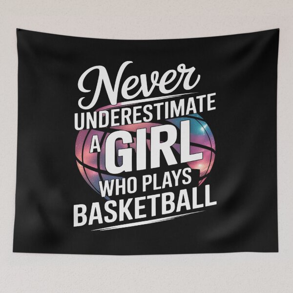Item preview, Never Underestimate a Girl Basketball Art designed and sold by flagylART.