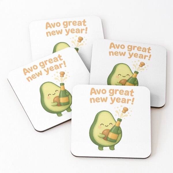 Item preview, Cute Avocado Popping Champagne - Avo Great New Year | New Year Celebration designed and sold by Moons Studio.