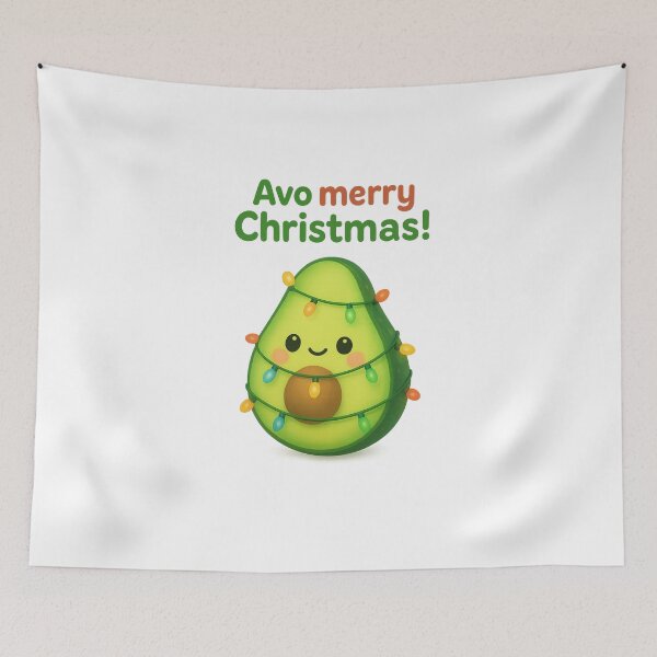 Item preview, Cute Avocado Wrapped in Lights - Avo Merry Christmas | Kawaii Fun Christmas Art designed and sold by Moons Studio.