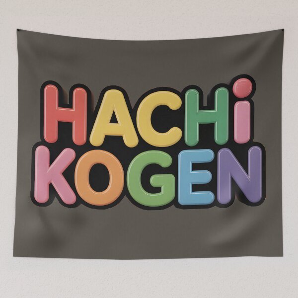 Item preview, Hachi Kogen – Colourful Bubble Typography Ski Resort Design designed and sold by tokyojeff.