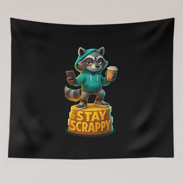 Item preview, Stay Scrappy Raccoon - Funny Urban Animal Art designed and sold by MKreative Studio.