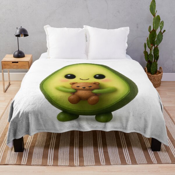 Item preview, Cute Avocado Holding Pit Teddy Bear | Kawaii Fun Food Art designed and sold by Moons Studio.
