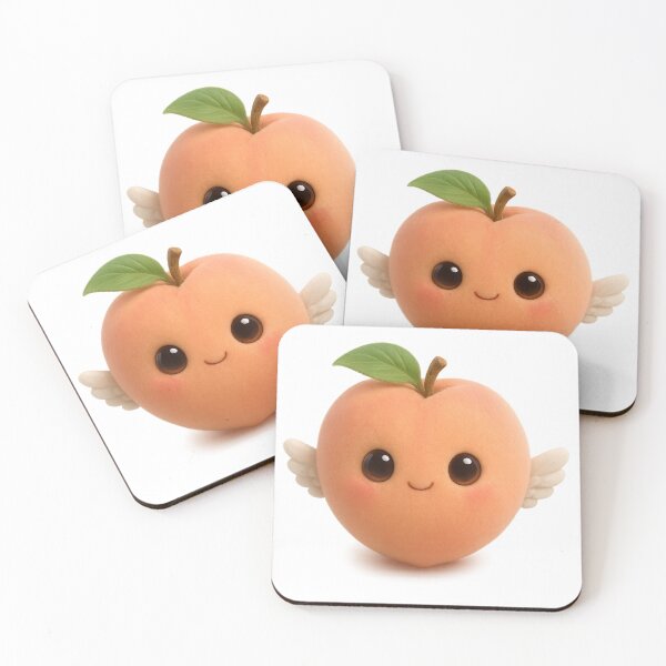 Item preview, Cute Angel Peach With Wings | Kawaii Fun Fruit Art designed and sold by Moons Studio.