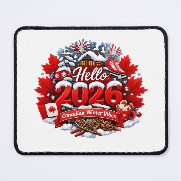 Item preview, Hello 2026 Canadian Winter Vibes – New Year's Winter Canada Maple Leaf designed and sold by mocci10.