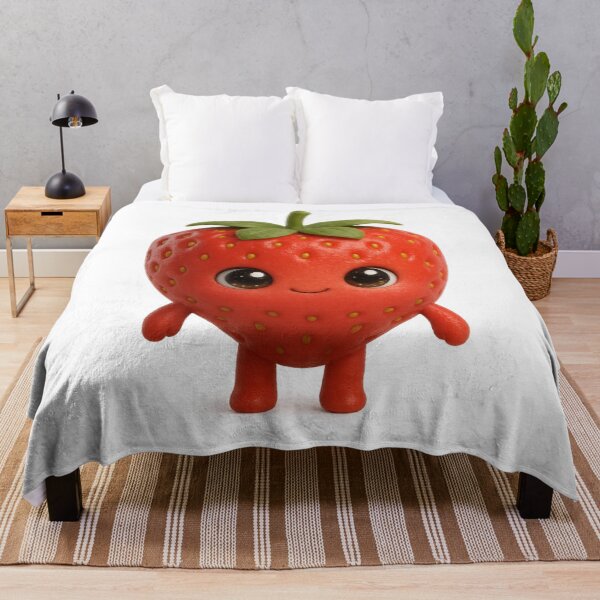 Item preview, Cute Blushing Strawberry | Kawaii Fun Fruit Art designed and sold by Moons Studio.