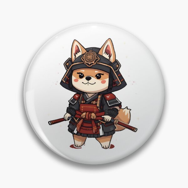 Item preview, Kawaii Shiba Inu Samurai with Sparkles – Cute Japanese Warrior Dog Art designed and sold by OsasChild.