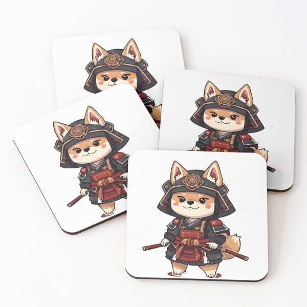 Item preview, Kawaii Shiba Inu Samurai with Sparkles – Cute Japanese Warrior Dog Art designed and sold by OsasChild.