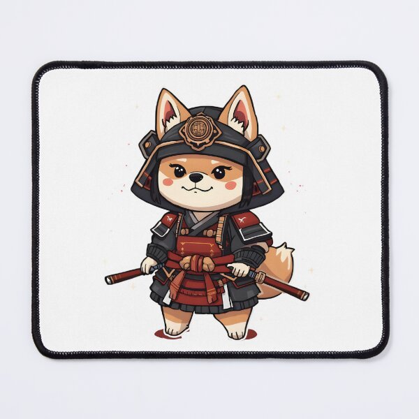 Item preview, Kawaii Shiba Inu Samurai with Sparkles – Cute Japanese Warrior Dog Art designed and sold by OsasChild.