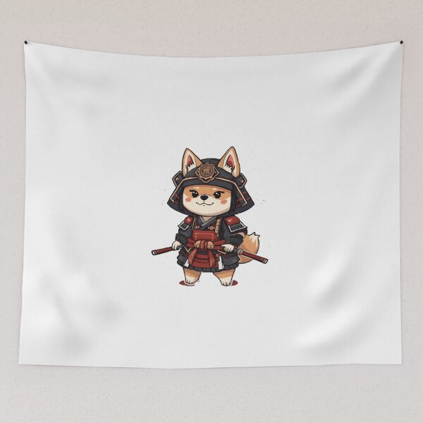 Item preview, Kawaii Shiba Inu Samurai with Sparkles – Cute Japanese Warrior Dog Art designed and sold by OsasChild.