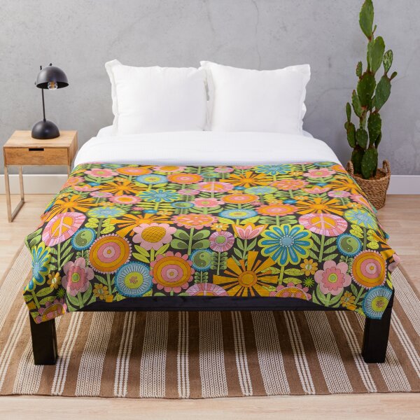 Item preview, Groovy Seventies Peace Flowers designed and sold by TrilbyWorks.