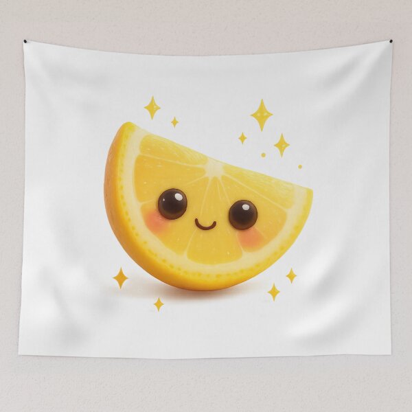 Item preview, Cute Lemon Wedge | Kawaii Citrus Fruit Art designed and sold by Moons Studio.