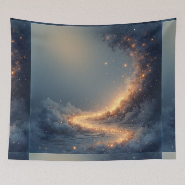 Item preview, Stardust River: Cosmic Golden Cloud Nebula designed and sold by SebastianSpace.