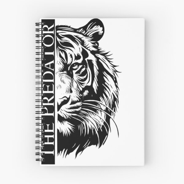 Item preview, The Predator Tiger Half-Face Black and White Minimalist Design designed and sold by Evan-Tees.