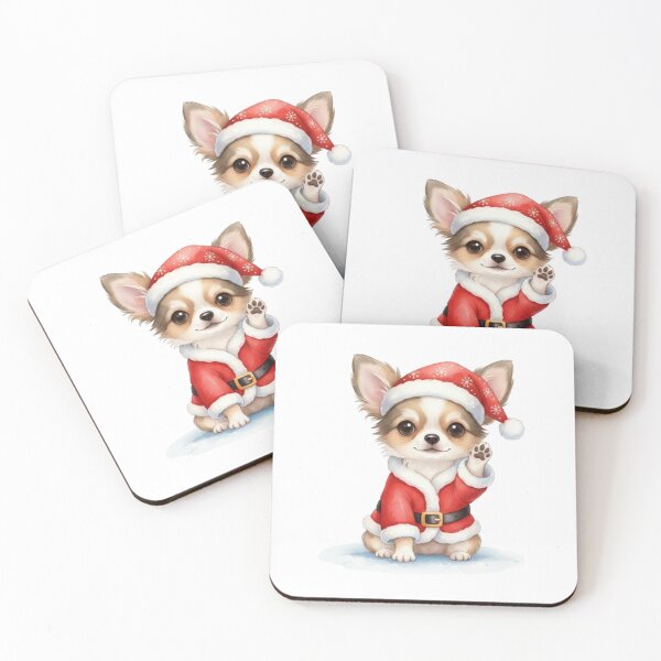 Item preview, Small Long-Haired Chihuahua in a Santa Claus Costume designed and sold by CHRIST5000.