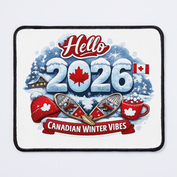 Item preview, Hello 2026 Canadian Winter Vibes – Canadian Winter New Year with Maple Leaf designed and sold by mocci10.