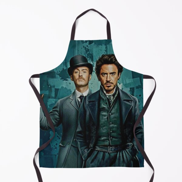 Item preview, Victorian Mystery Duo Art | Classic Detective Waistcoat Painting | Teal Textured Background Action Poster designed and sold by Art's Diner.