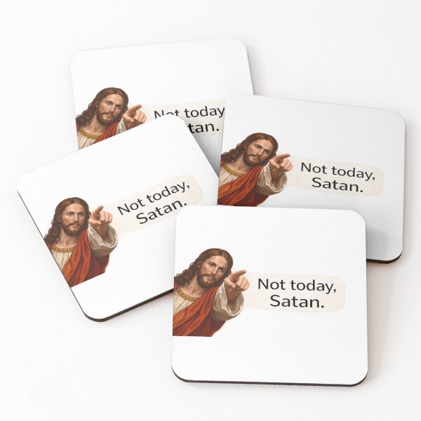 Item preview,  jesus not today satan meme  designed and sold by PatternFly.