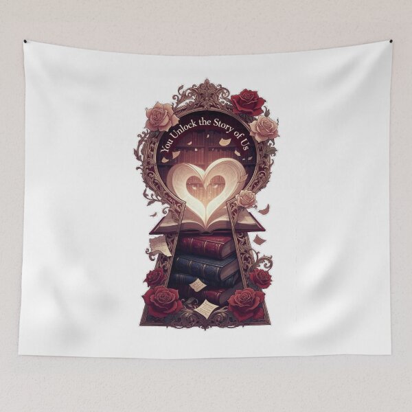 Item preview, You Unlock the Story of Us Library Keyhole Gifts T-Shirt | Book Lover Romance Emblem Tee | Intricate Affection Collection designed and sold by YMLux.