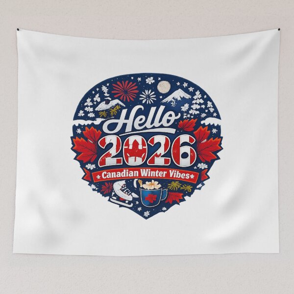 Item preview, Hello 2026 – Canadian Winter Vibes with Maple Leaf | Canadian New Year Design designed and sold by mocci10.