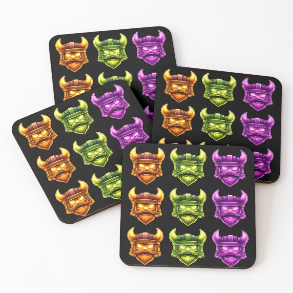 Item preview, Neon Viking Warrior Heads – Color Variant Icon Set designed and sold by Galskap.