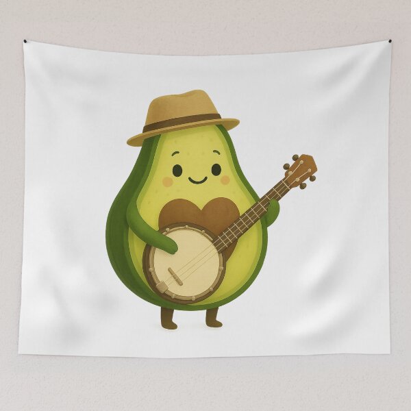 Item preview, Albert Avocado playing the Banjo designed and sold by Moons Studio.