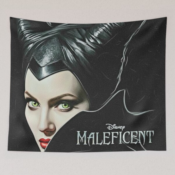 Item preview, Curved Horns Dark Queen Art | Gothic Fairy Queen Painting | Green-Eyed Sorceress Portrait Poster designed and sold by Art's Diner.