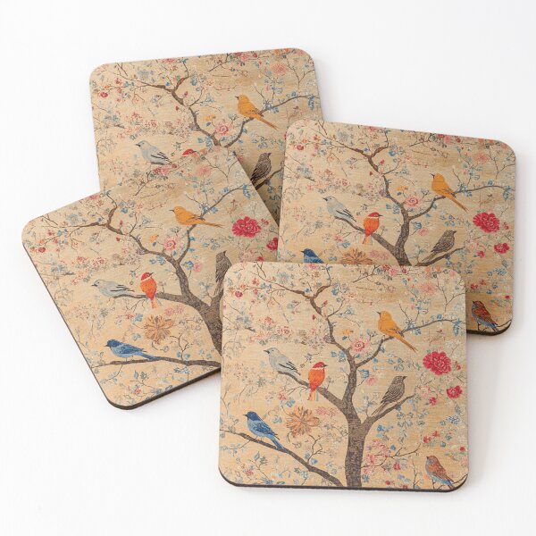 Item preview, Sand Silk Floral Wildflowers Birdy Tree Carpet designed and sold by GrinGalore.