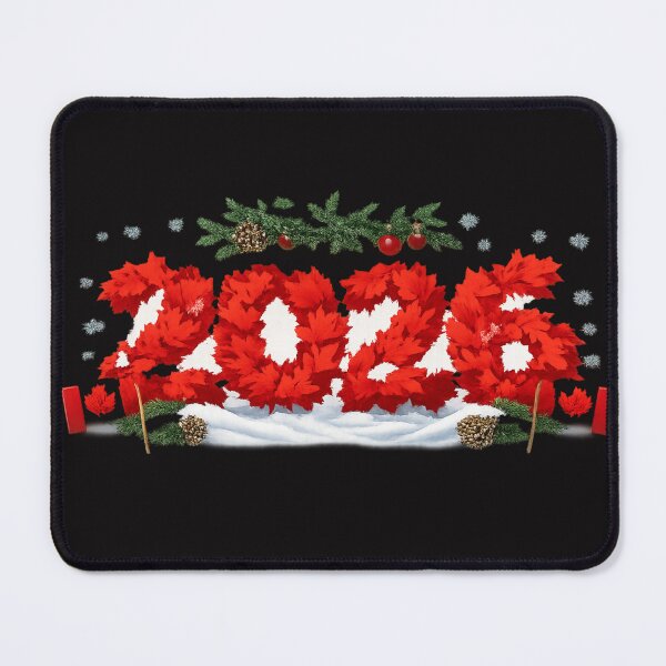Item preview, New Year 2026 Canada – Winter Maple Leaves Red Snow Style designed and sold by mocci10.