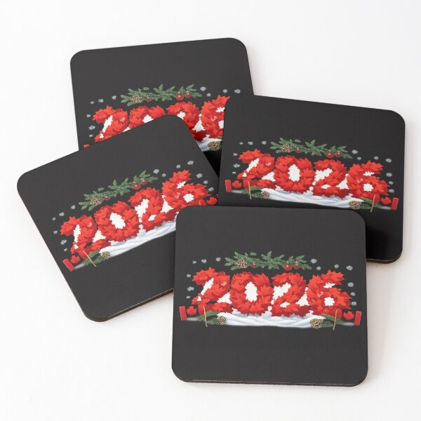 Item preview, New Year 2026 Canada – Winter Maple Leaves Red Snow Style designed and sold by mocci10.