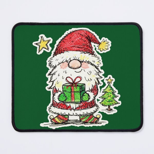 Item preview, Whimsical Christmas Gnome with Gift Festive Holiday Art designed and sold by LuminShadowArt.