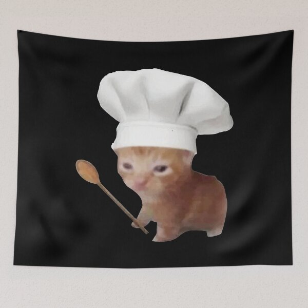 Item preview, Kitten with chef hat and Ladle meme designed and sold by Rzera-.