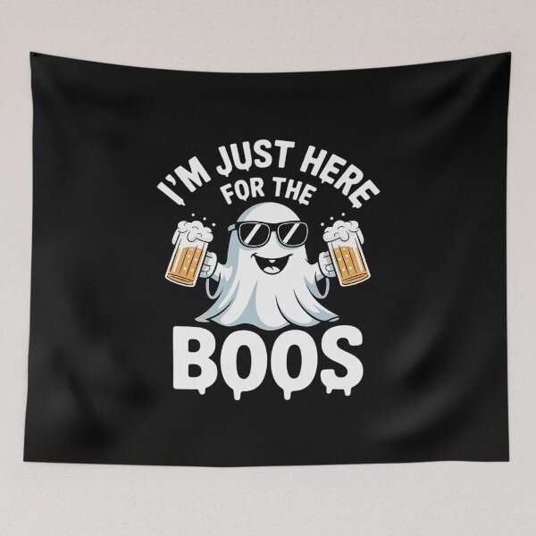 Item preview, I'm Just Here For The Boos Drinking Ghost Funny Halloween  designed and sold by NailMolisa.